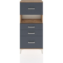 Hyperion Dolap Tek Raflı 4 Çekmeceli 60x44x134 Çam-antrasit Çam