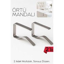 2'li Masa Örtüsü Klipsi - Metal Masa Kelepçesi Masa Örtüsü Sabitleyici 722498 Acı Kahverengi