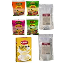 Orçel Portakal + Muzlu Süt + Karadut + Elma + Kivi + Limon + Kuşburnu Aromalı İçecek Tozu 7'li