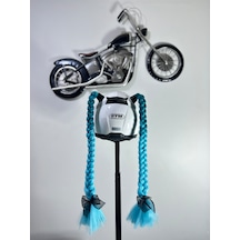 Motor & Motosiklet Yeşil Ombreli Çift Örgü Saç Kask Dış Aksesuar Diğer