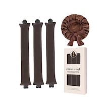 Gateesat Kahve Isız Dalga Seti 4 Parça Saten Bone Frizsiz Saç Stili Kahverengi