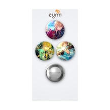 The Ensemble Stars Kaoru Hakaze 3'lü Metal Rozet Seti 58mm İğneli Buton Çanta Yaka Rozeti Çok Renkli