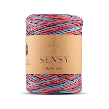 Sensy Premium Multi Çok Renkli 170m Doğal Kağıt İp, Hasır Kağıt İplik, Rafya,çanta,supla, Şapka İpi,