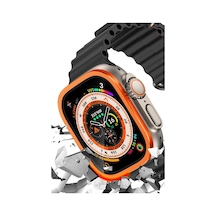 Watch Ultra 49mm Alüminyum Kasa Cam Ekran Koruyucu - Turuncu Bz8683140593391