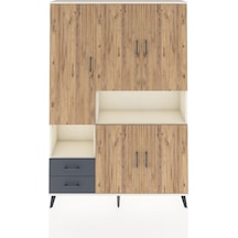 Arges Dolap 10 Raflı 2 Çekmeceli 5 Kapaklı 132x30x195 Aytaşı-çam/antrasit Atlas Çam/antrasıt