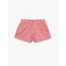 Koton Beli Lastikli Rahat Kalıp Pötikareli Şort Pijama Altı Kırmızı Ekose 6slk80064mw Kırmızı Ekoseli