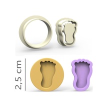 Ayak Kurabiye, Bisküvi, Kolye Ucu, Mühür Kalıp Seti - 2,5 Cm