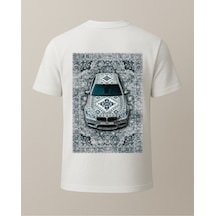 Etnik F10x Baskılı T-shirt Beyaz