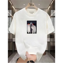 Tarzsokak Unisex Vintage Esintili T-shirt Beyaz