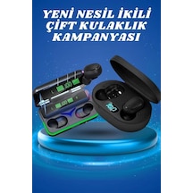 İkili Bluetooth Kulaklık Dijital Göstergeli Uzun Pil Ömrü Yüksek Ses Kaliteli Belirtilmemiş