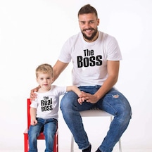 The Boss The Real Boss Baba Oğul Kombini Tshirt Giyim