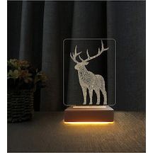 3d Geyik Dizayn Lamba 3d Led Gece Masa Lambası Doğum Günü Hediyesi Yılbaşı Hediyesi