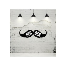Berber Yazılı Bıyık Erkek Kuaförü Işyeri Cam Yapışkan Sticker Siyah