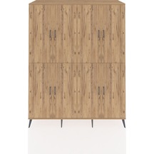 Kronos Gardrop 8 Raflı 8 Kapaklı 176x59x221 Çam-çam/antrasit Beyaz