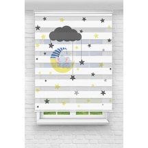 Perdeoutlet38 Baskılı Renkli Aydaki Fil Dijital Baskılı Zebra Perde-cocuk Odası-stor Perde Model:pz-908 Çok Renkli