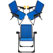 Silva 3 Adet Kamp Sandalyesi Bardaklıklı - Mavi