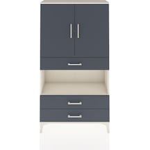 Arges Dolap 3 Raflı 3 Çekmeceli 2 Kapaklı 88x30x163 Aytaşı-antrasit Aytası