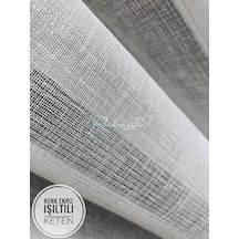 Tül Perde Simli Keten Pırıltı Iplik Etek Kurşun Sarım Ekru