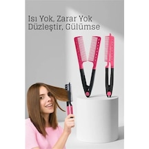 Manuel V Tipi Keratin Saç Düzleştirici Isısız, Taraklı Saç Maşası Pratik Ve Taşınabilir 722360