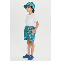 Benitto Kids Erkek Çocuk Desenli Deniz Şortu 7010-yeşil