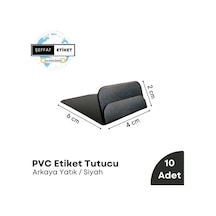 10 Adet Pvc Siyah Etiketlik Stand Arkaya Yatık, Etiket Tutucu