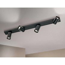 100 Cm Gu10 Dörtlü Siyah Metal Gövde Hareketli Başlık Led Spot Av