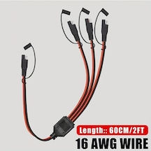 Meridiangoods 1 Parça 16awg Sae Uzatma Y Splitter Bağlantı Kablosu 1e 3 Seçenek Güç Konnektörü 60cm