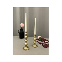 Bob Rustik Eskitme Gold 2'li Şamdan & Mumluk Dekorasyon Seti Pirinç Kaplamalı - 873874461 Pirinç Kaplamalı