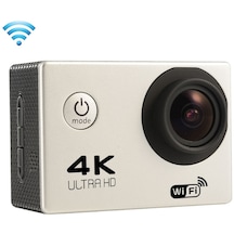F60 2.0 İnç Ekran 170 Derece Geniş Açılı Wifi Sport Action Camera Kamera Kamerası, Su Geçirmez Konut Kılıfı, Destek 64gb Mikro Sd Kartı Gümüş