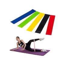 Büro Ev Ofis Egzersiz Sporu İçin 5adet Aerobik Bant Pilates Yoga Bandı Seti Gri