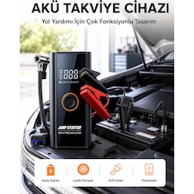 Sos Fenerli Akü Takviye Cihazı Dijital Kompresör Powerbank Yeni Nesil Diğer