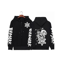 Tarzsokak Berserk Fermuarlı Kapşonlu Hoodie Model435 12803 Siyah