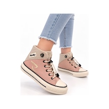 Papucumun Dünyası Çocuk Erkek/kız Yüksek Bilekli Bağcıklı Spor Ayakkabı Sneaker Pembe