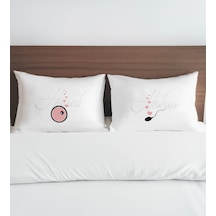 Bk Gift Kişiye Özel Sevgili Tasarımlı Pamuklu 2 Li Yastık Kılıfı Seti-4 50x70cm , Sevgiliye , Ev si, Tasarım Ev Tekstili