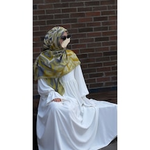 Qalortex Scarf Pamuklu Soft Mihrâ Desen Eşarp-olive