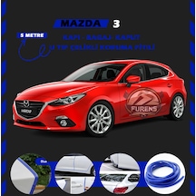 Mazda 3 Oto Araç Kapı Koruma Fitili 5metre Parlak Mavi Renk