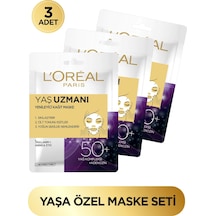 L'Oreal Paris Yaş Uzmanı 50+ Yenileyici Kağıt Yüz Maskesi 3'Lü