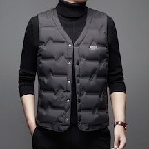 Erkekler İçin Sonbahar Ve Kışlık Aşağı Yelek Siyah