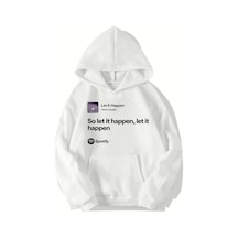 Brz Collection Unisex Oversize Tame Impala - Let It Happen Hoodıe Beyaz