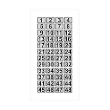 Metal Kapı,masa,dolap Numarası 15cmx20cm 48 Adet Dikdörtgen 1 48 Gümüş Renk Metal