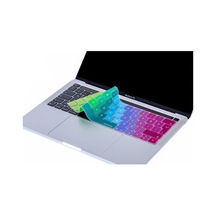 Apple Uyumlu MacBook Pro Touchbar Klavye Koruyucu 13Inc 15Inc Türkçe Dazzle Pembe Yeşil