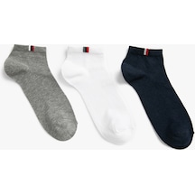 Koton 3'lü Patik Çorap Seti Lacivert 3sam80181aa 3SAM80181AA616 Lacivert - Mavi
