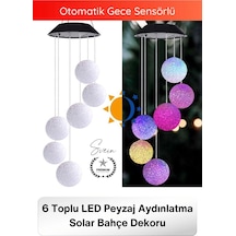 Solarled Solar Bahçe Dekoru 6 Toplu Led Peyzaj Aydınlatma Renkli Işıklı Güneş Enerjili Su Geçirmez Çok Renkli