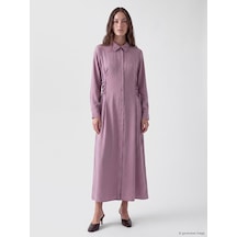 Lcw Modest Pembe Bağlama Detaylı Modal Karışımlı Gömlek Elbise