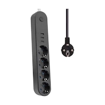 Akım Korumalı Isıya Dayanıklı 4 Lü 2 Mt Uzatma 3 Adet Usb 3402 0-2