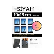 Siyah-6 Adet Pvc Li 10x15 Cm 22mm Bombeli Çerçeve Fotoğraf Resim Çerçevesi Ayaklı Veya Duvara Asma Yatay-dikey