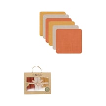 Mey İthalat 6'lı Müslin Mendil 20x20 Cm 90106 Kiremit Bej Hardal