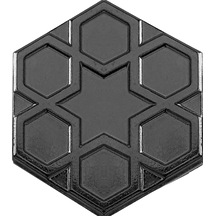 Armada Çini 15x17 Cm Rölyefli Yıldız Metalik Altıgen Çini Karo