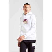 Tshirthane Saiki Kusuo Cute Baskılı Unisex Çocuk Kapüşonlu Beyaz Sweatshirt Beyaz