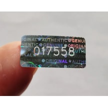 Hologramlı Garanti Etiketi Seri Numaralı 1X2 Cm 98 Adet